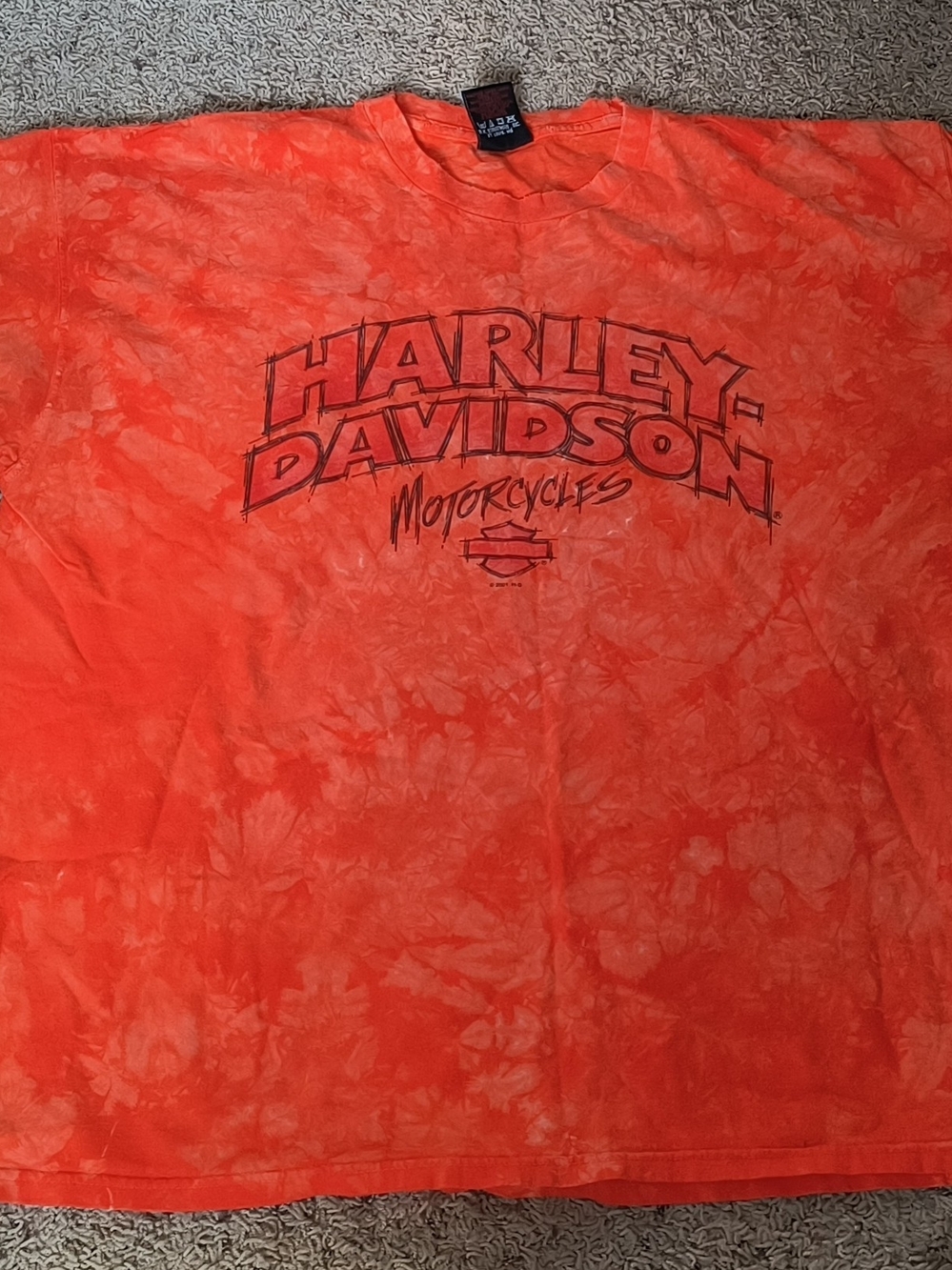 Harley-Davidson Men’s Orange Tie-Dye Logo T-Shirt